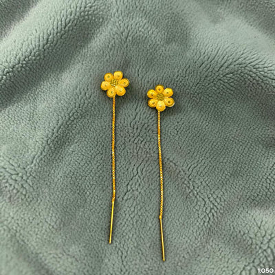 GOLD SUIDHAGA- (QZ8PJE)-(7YPVZ1) (WGT: 1.050 GM APPROX) BIS CERTIFIED HUID HALLMARK 9KT GOLD SUIDHAGA EARRINGS (1 PAIR) FOR WOMEN.