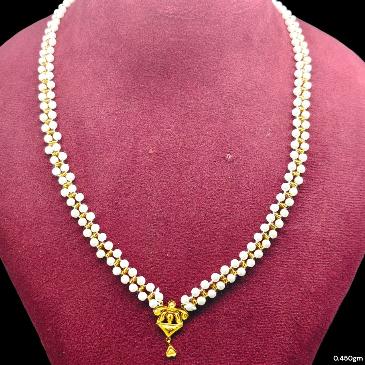 GMP22K- WGT: 0.450 GM APPROX CERTIFIED BIS HUID HALLMARK 916 22KT GOLD MOTI PENDANT 1 PIECE FOR WOMEN.