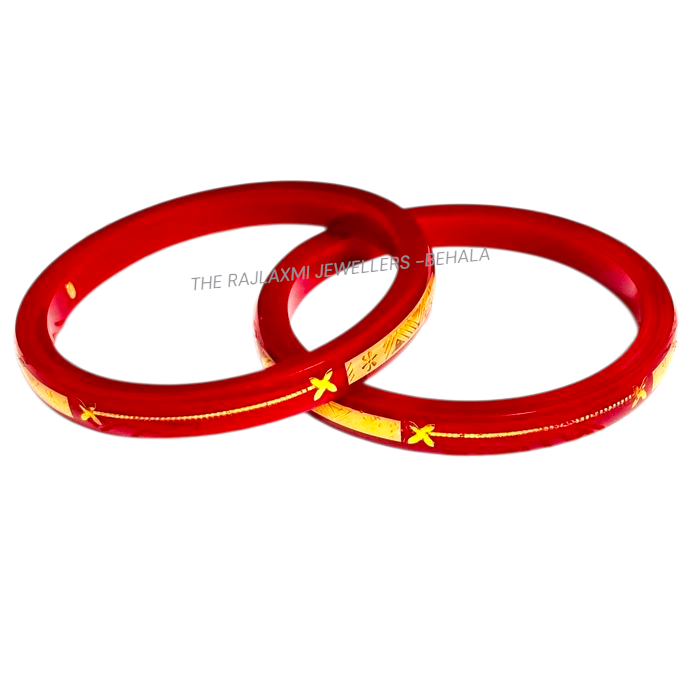 ROOKIE RED (FACEBOOK VIRAL POLA) GOLDEN DETAILING LAMINATION POLA SCALE DESIGN 1 PAIR FOR WOMEN - NON EXCHANGEABLE ITEM (GET ANY DESIGN AS PER AVAILABILITY)