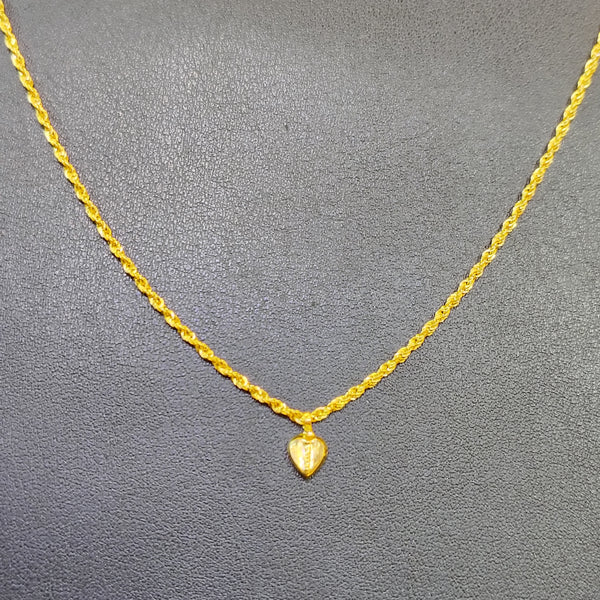 (FREE KDM LOVE LOCKET)- VIRAL ROPE CHAIN WGT: 0.500 GM APPROX HUID HALLMARK 18KT GOLD CHAIN 1 PIECE 16 INCH (FOR SPECIAL GIFT ONLY)NOT FOR DAILY USE.