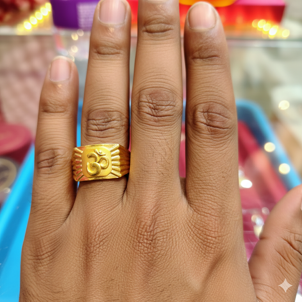 (GGFR9) TRJ (SIZE: 23) WGT: 1.960 GM APPROX BIS CERTIFIED HUID HALLMARK 9KT GOLD FINGER RING FOR MEN 1 PIECE FOR REGULAR USE.