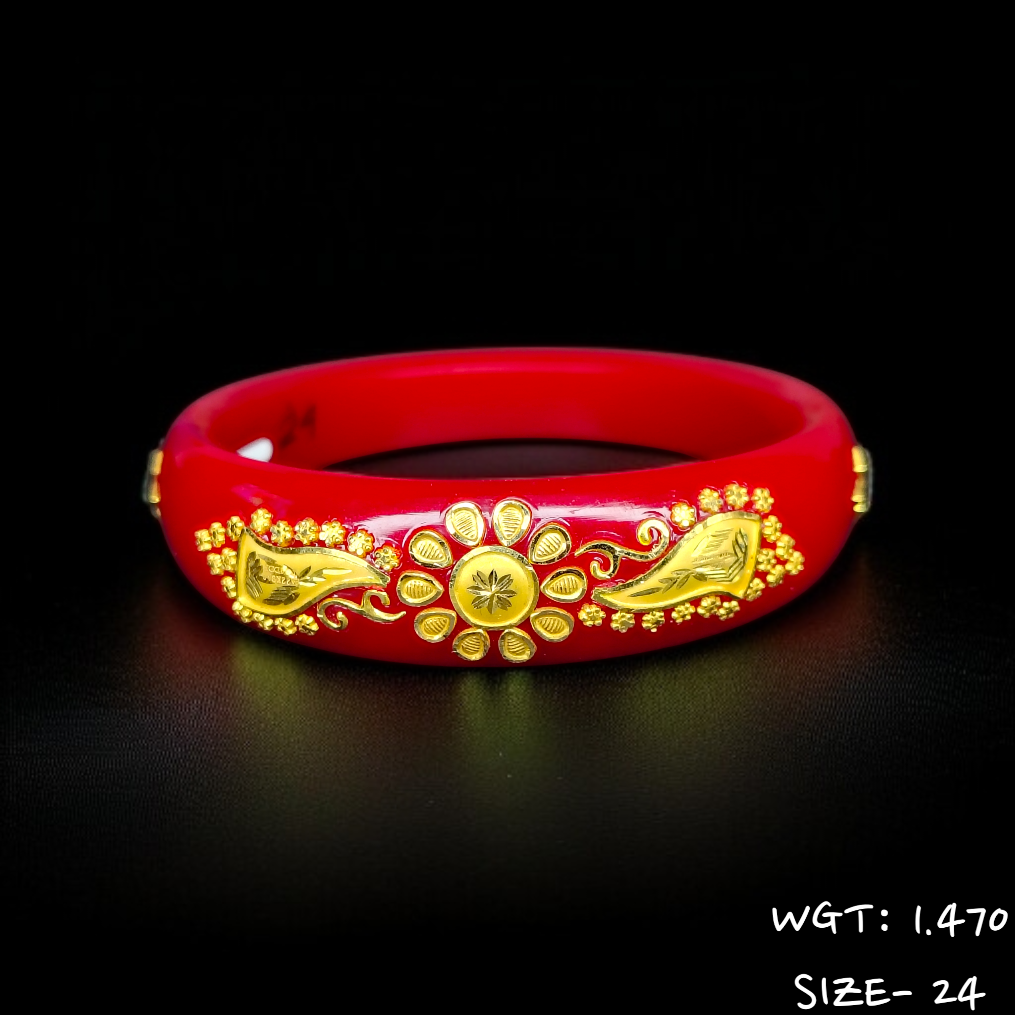 (GBP22) TRJ (SIZE: 24) WGT: 1.470 GM APPROX 22KT HUID HALLMARK GOLD BRACELET POLA BANGLES 1 PIECE (HALF BODY WORK).