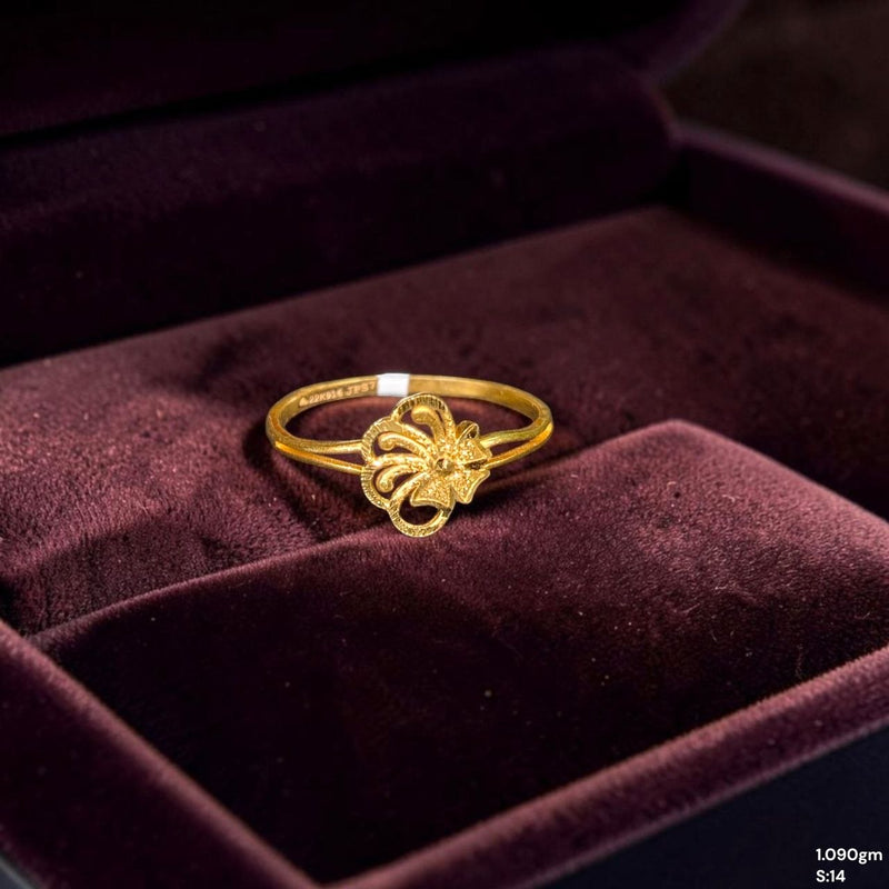 LADIES RING- (SIZE: 14) WGT: 1.090 GM APPROX BIS CERTIFIED HUID HALLMARK 916 22KT GOLD RING FOR WOMEN 1 PIECE.(JPS7ES)