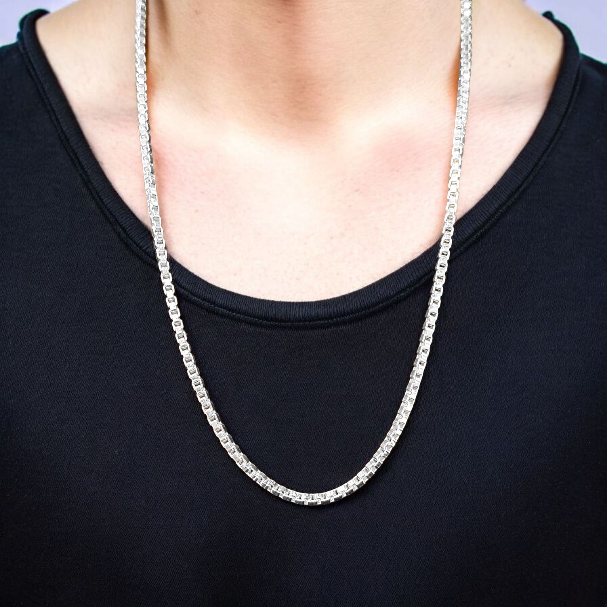 (SLCH) SILVER CHAIN 21 INCH - 625 SILVER CHAIN WGT: 10.980 GM APPROX 1 PIECE (UNISEX DESIGN) FOR MEN AND WOMEN.
