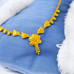 (GCN22) BIS CERTIFIED HUID HALLMARK 916 22KT GOLD NECKLACE CHOKER (APPROX WGT: 2.410 GM) 1 PIECE FOR WOMEN.