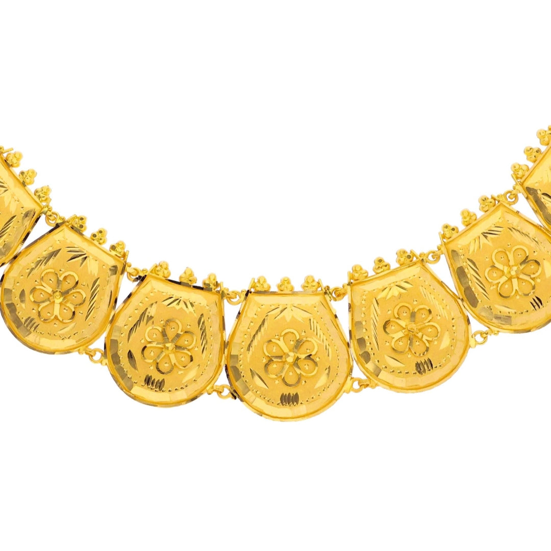 MADE TO ORDER (GNC22) BIS CERTIFIED HUID HALLMARK 916 22KT GOLD BRIDAL NECKLACE WGT: 9.400 GM APPROX (1 PIECE) WITH TASSEL FOR WOMEN (BLUE TAG PREMIUM SEGMENT JEWELLERY) -DELIVERY IN 25 DAYS.