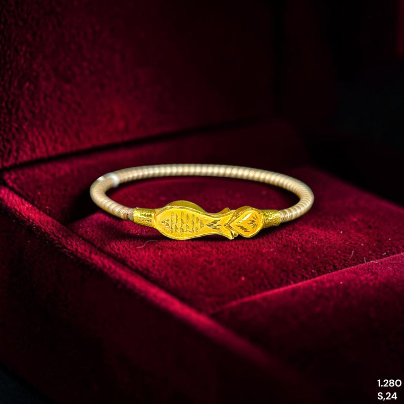 GOLD NOA- (ISVAQK)-(SIZE: 24) (WGT: 1.280 GM APPROX) BIS CERTIFIED HUID HALLMARK 9KT GOLD BRACELET NOA BADHANO BANGLES 1 PIECE FOR WOMEN.