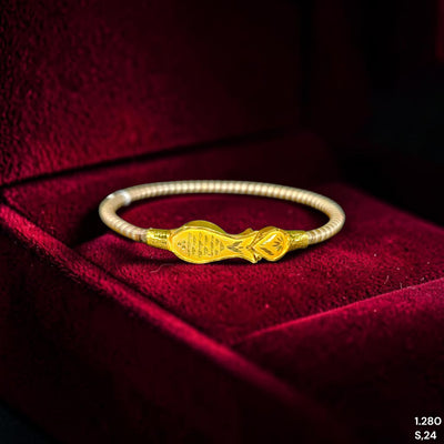 GOLD NOA- (ISVAQK)-(SIZE: 24) (WGT: 1.280 GM APPROX) BIS CERTIFIED HUID HALLMARK 9KT GOLD BRACELET NOA BADHANO BANGLES 1 PIECE FOR WOMEN.