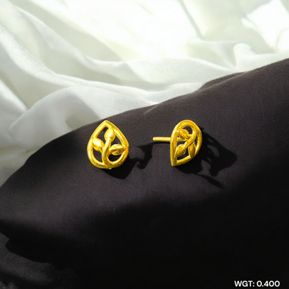 (GSE9) TRJ BABY TOPS WGT: 0.400 GM APPROX BIS CERTIFIED HUID HALLMARK 9KT GOLD STUD EARRINGS FOR WOMEN 1 PAIR FOR REGULAR USE.