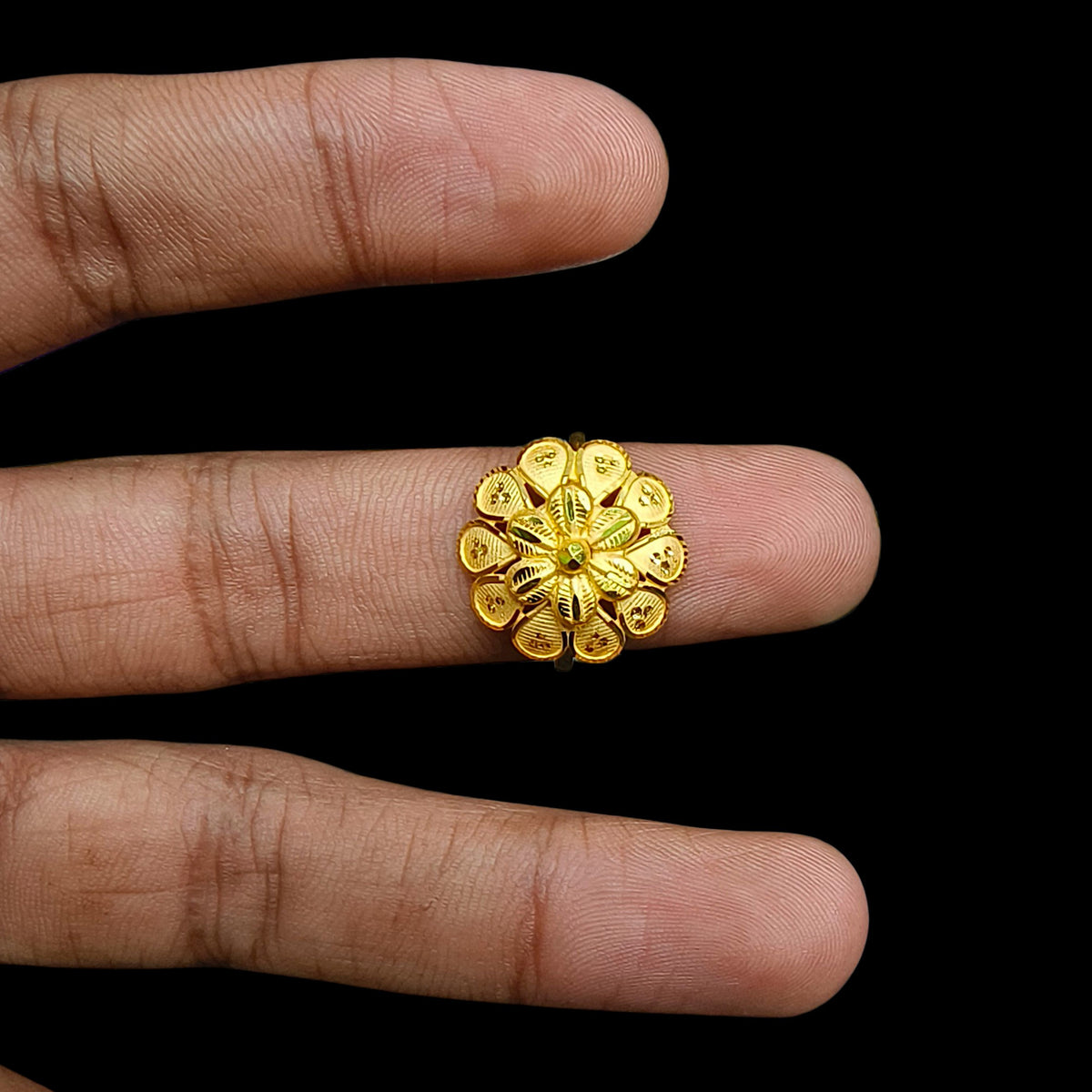 LADIES RING (287UNR)-(SIZE: ADJUSTABLE ) WGT: 1.500 GM APPROX BIS CERTIFIED HUID HALLMARK 375 9KT GOLD RING FOR WOMEN 1 PIECE.