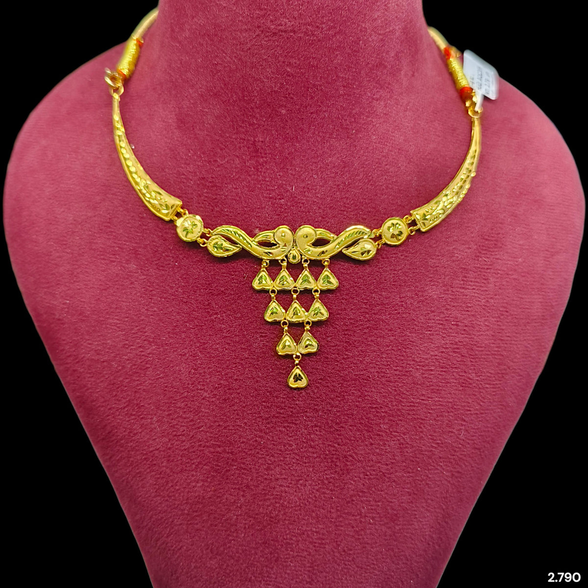 GOLD NECKLACE- (AQC3FH)-(WGT: 2.790 GM APPROX) BIS CERTIFIED HUID HALLMARK 375 9KT GOLD NECKLACE 1 PIECE FOR WOMEN WITH FREE ADJUSTABLE TASSEL.