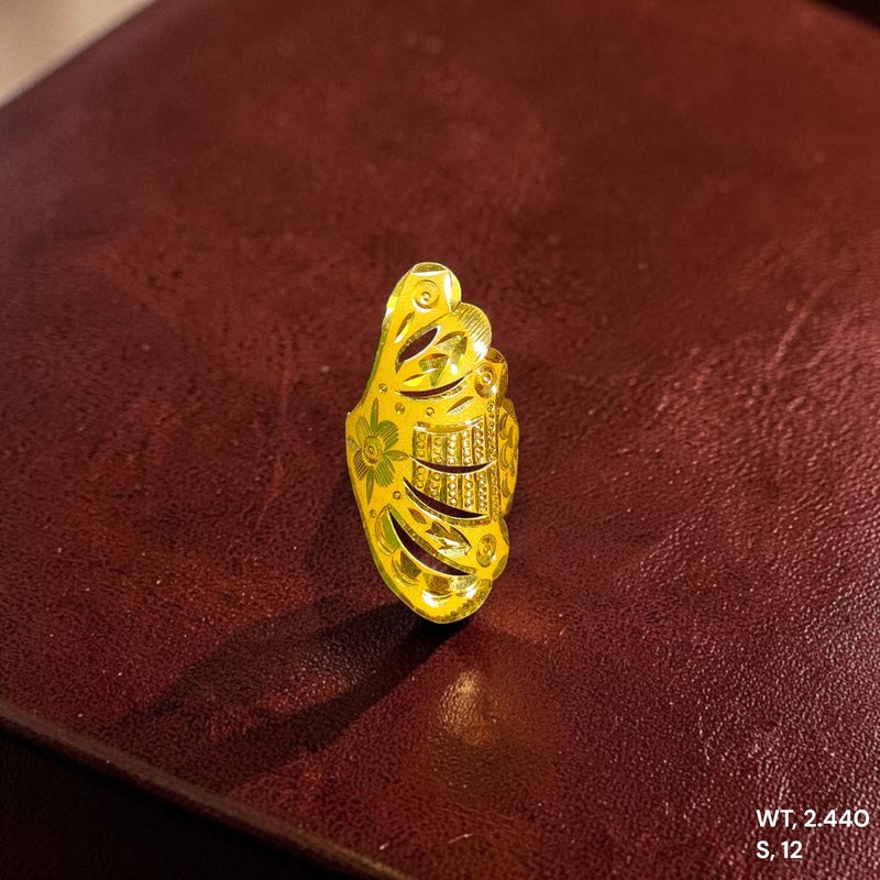 LADIES RING- (SIZE: 12 ) WGT: 2.440 GM APPROX BIS CERTIFIED HUID HALLMARK 916 22KT GOLD RING FOR WOMEN 1 PIECE.(H8YUF7)
