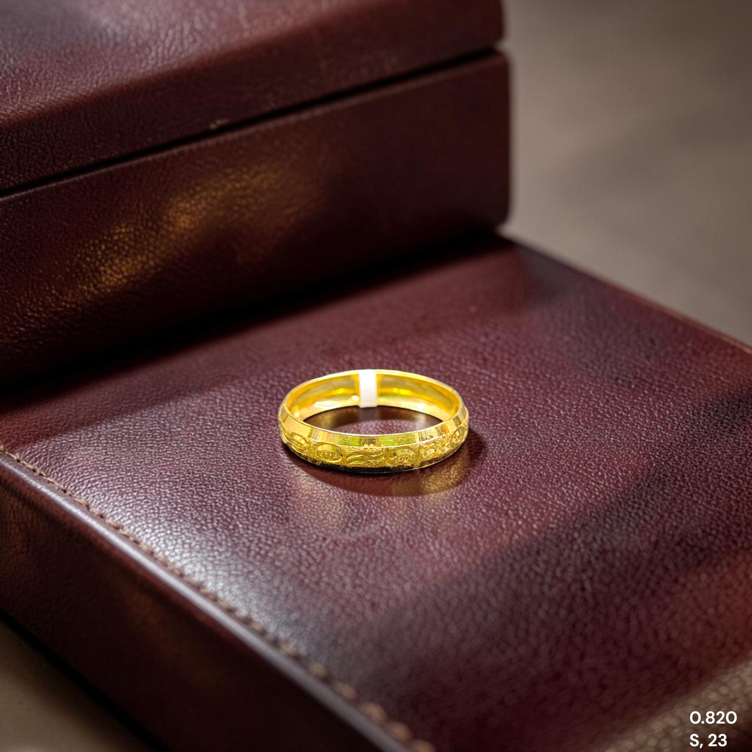 LADIES RING- (SIZE: 23) WGT: 0.820 GM APPROX BIS CERTIFIED HUID HALLMARK 9KT GOLD THUMB RING FOR UNISEX 1 PIECE.