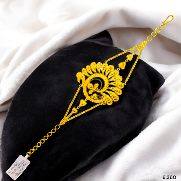 (GMW) RAJLAXMI WGT: 6.360 GM APPROX CERTIFIED BIS HUID HALLMARK 916 22KT GOLD MANTASHA FOR WOMEN (STANDARD ADJUSTABLE SIZE).