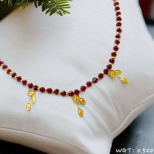TRJ WGT: 0.500 GM APPROX KDM GOLD SELIHAR 1 PIECE WITH ADJUSTABLE TASSEL FOR GIFT PURPOSE (50 TONCH).