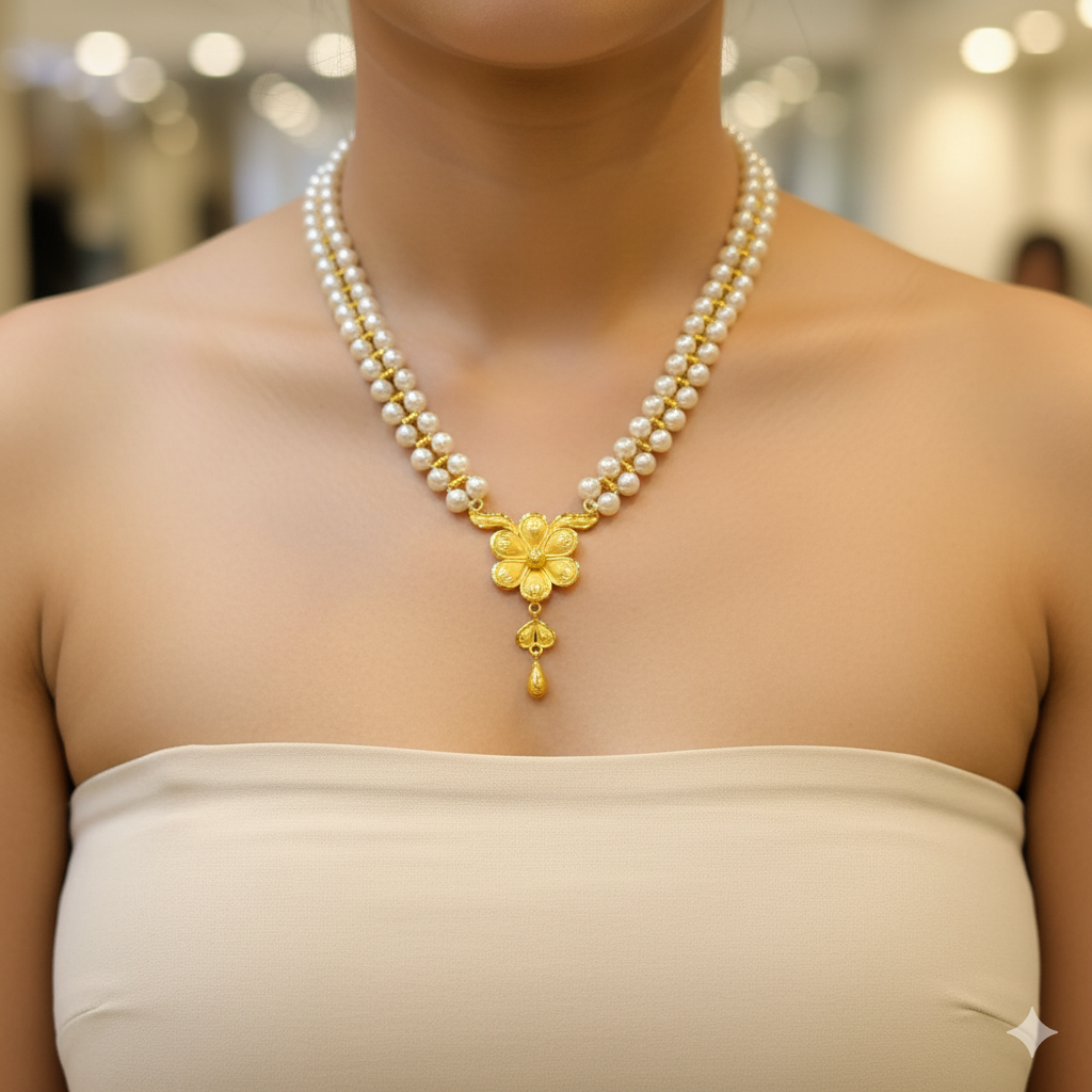 (GMP22) BIS CERTIFIED WGT: 0.930 GM APPROX HUID HALLMARK 916 22KT GOLD MOTI PENDANT 1 PIECE FOR YOUR BEAUTIFUL WIFE.