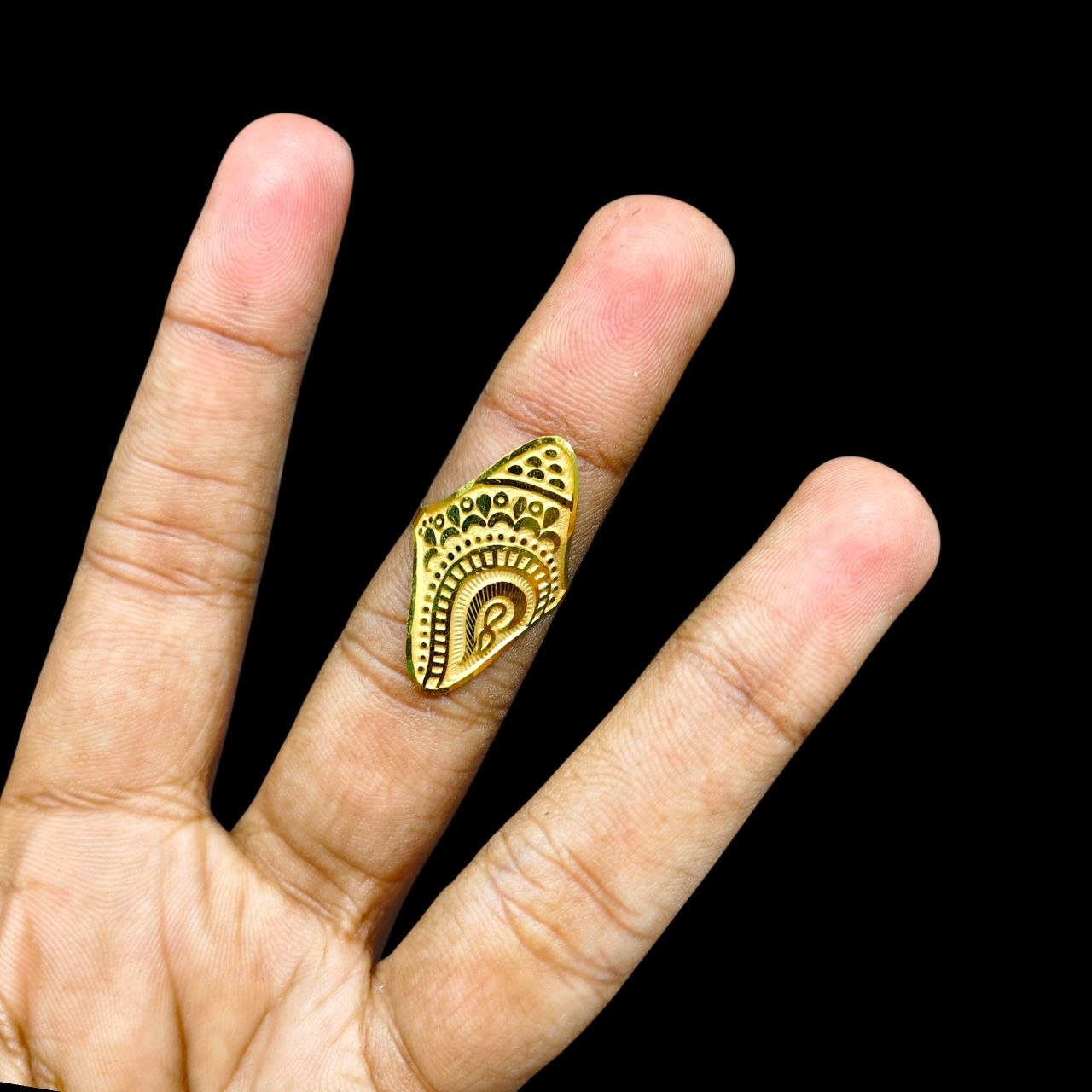 LADIES RING- (SIZE: 14) WGT: 0.860 GM APPROX BIS CERTIFIED HUID HALLMARK 9KT GOLD FINGER RING FOR WOMEN 1 PIECE