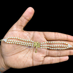 GMC9K- (WGT: 0.390 GM APPROX) BIS CERTIFIED HUID HALLMARK 375 9KT GOLD MOTI CHOKER 1 PIECE WITH ADJUSTABLE TASSEL FOR GIFT IN MARRIAGE.