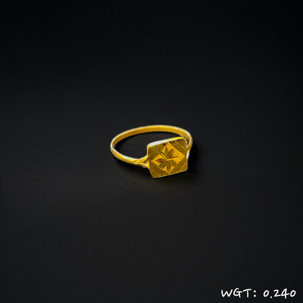 TRJ WGT: 0.240 GM APPROX KDM GOLD BABY FINGER RING 1 PIECE FOR RICE CEREMONY & BIRTHDAY.