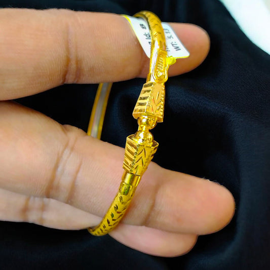 (GSN22) TRJ (SIZE: 25) WGT: 5.130 GM APPROX 22KT HUID HALLMARK GOLD NOA BADHANO BANGLES 1 PIECE.