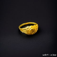 TRJ WGT: 0.320 GM APPROX KDM GOLD BABY FINGER RING 1 PIECE FOR RICE CEREMONY & BIRTHDAY.