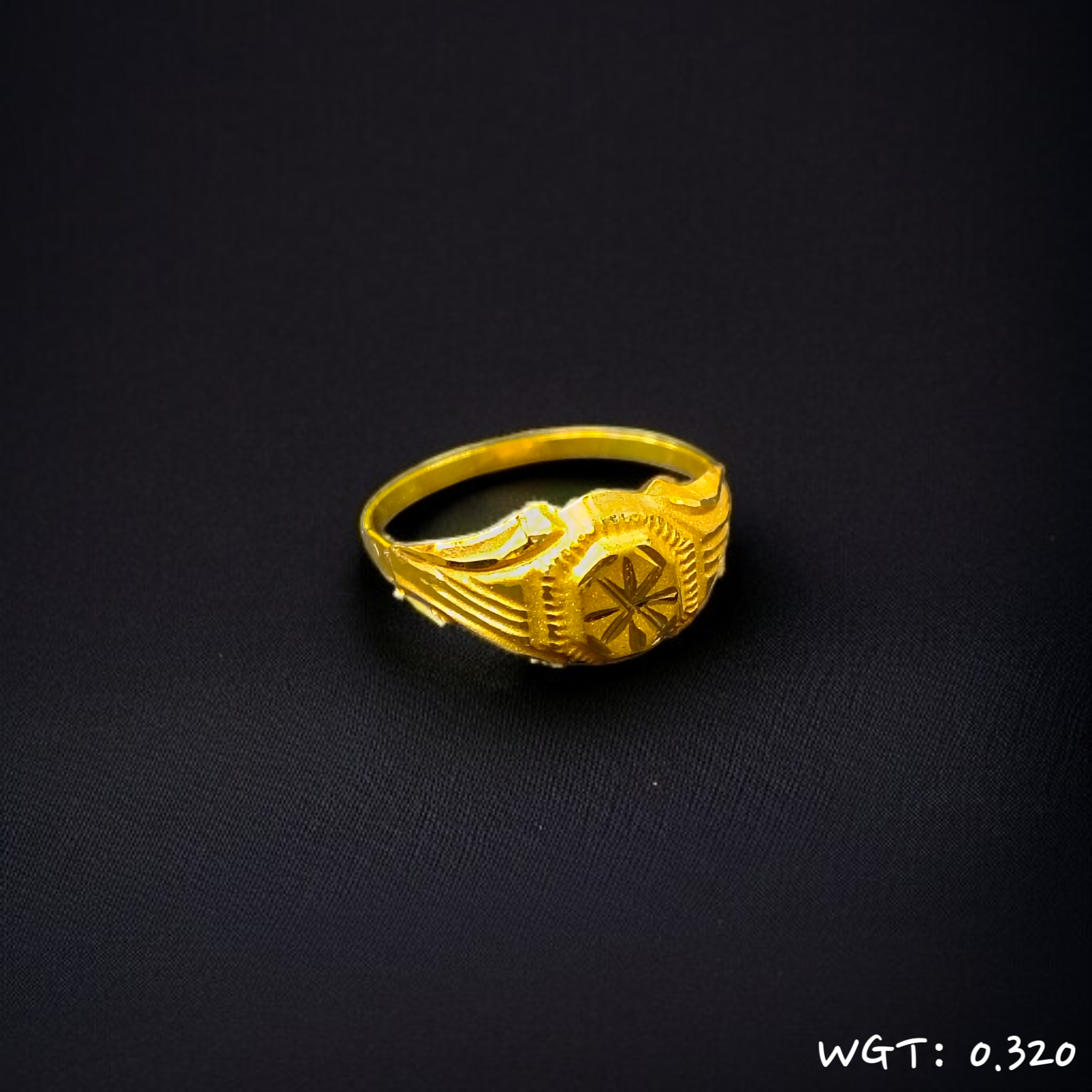 (GBJ) TRJ WGT: 0.320 GM APPROX KDM GOLD BABY FINGER RING 1 PIECE FOR RICE CEREMONY & BIRTHDAY.
