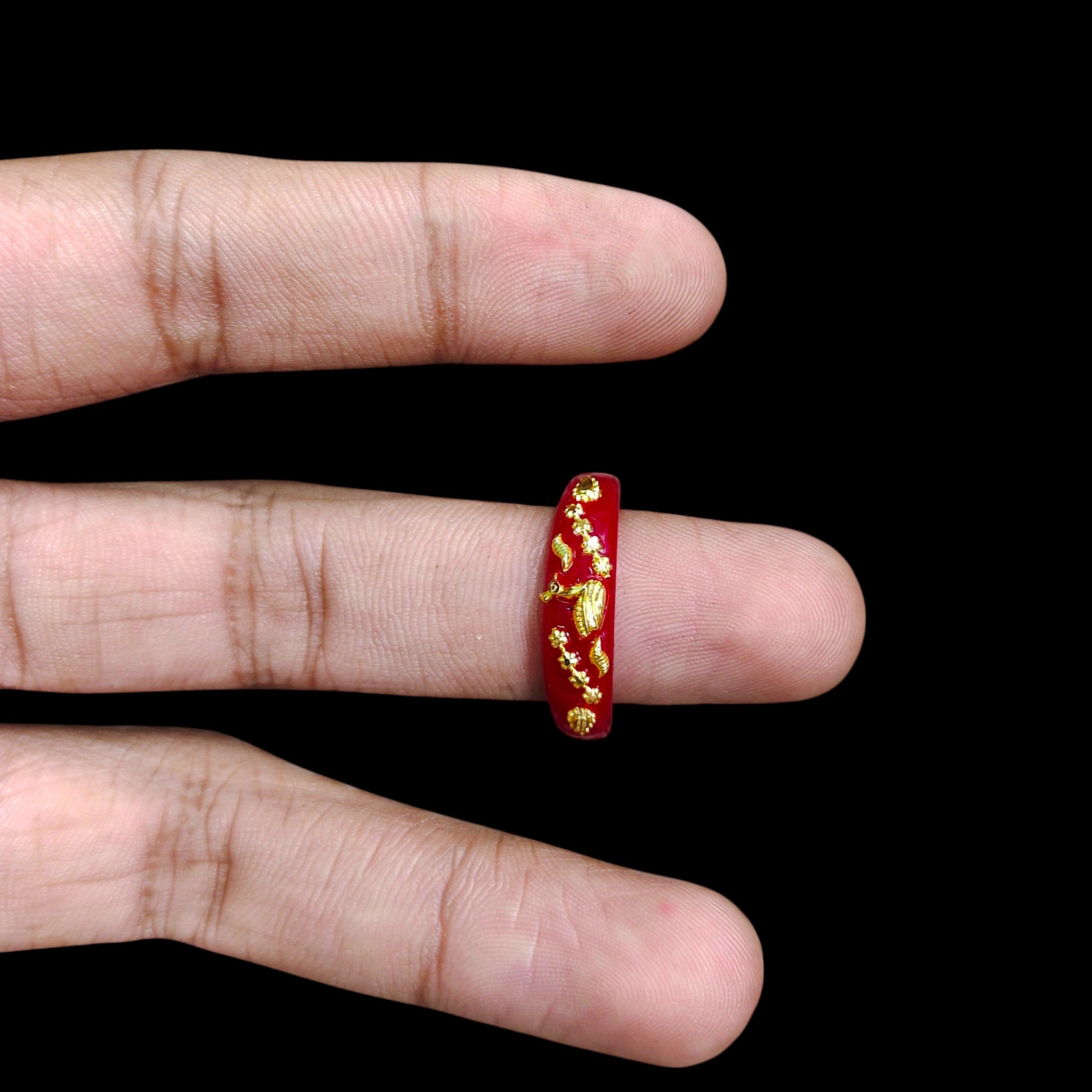 POLA RING-SIZE 19 (WGT: 0.200 GM APPROX) CERTIFIED BIS HALLMARK 916 22KT GOLD POLA RING 1 PIECE (BEST FOR DAILY WEAR OR GIFTING YOUR LOVE ONE).