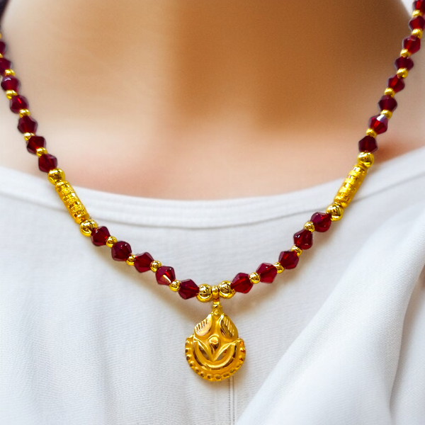 FLORAL2 DESIGN (WGT: 0.200 GM APPROX) KDM GOLD LOCKET 1 PIECE WITH TASSEL (50 TONCH) BEST FOR GIFT IN MARRIAGE.