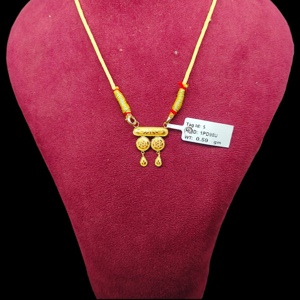 GPM22K- (WGT: 0.590 GM APPROX) BIS CERTIFIED HUID HALLMARK 22KT GOLD PENDANT MANGALSUTRA 1 PIECE WITH TASSEL. (1PD98U)