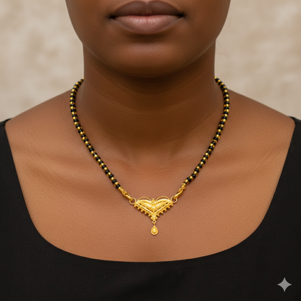 GOLD PENDANT- WGT: 0.540 GM APPROX 22KT HUID HALLMARK GOLD PENDANT MANGALSUTRA 1 PIECE WITH TASSEL.
