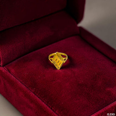 BABY JEWELLERY- TRJ (5F1AMB) (WGT: 0.230 GM APPROX) 375 9KT HUID HALLMARK GOLD BABY FINGER RING 1 PIECE FOR RICE CEREMONY & BIRTHDAY.