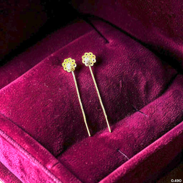 GOLD SUIDHAGA- (WGT: 0.490 GM APPROX) BIS CERTIFIED HUID HALLMARK 9KT GOLD SUIDHAGA EARRINGS (1 PAIR) FOR WOMEN.