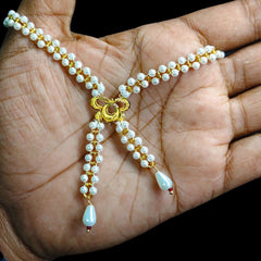 GMP22K- BIS CERTIFIED WGT: O.490 GM APPROX HUID HALLMARK 916 22KT GOLD MOTI TIE CHAIN 1 PIECE FOR WOMEN.