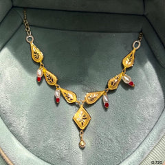 GOLD NECKLACE-(WGT: 0.720 GM APPROX) BIS CERTIFIED HUID HALLMARK 375 9KT GOLD NECKLACE 1 PIECE FOR WOMEN WITH FREE ADJUSTABLE TASSEL. (2ET1WA)