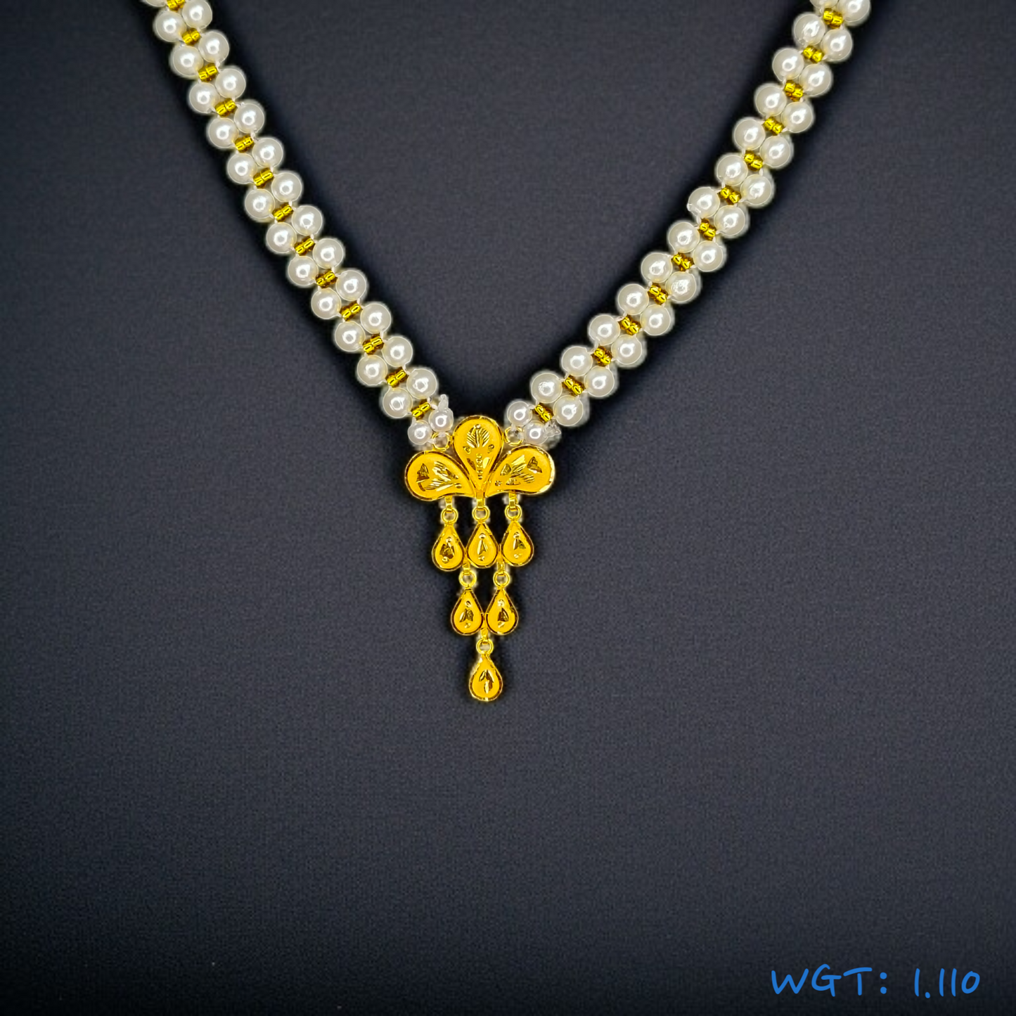 (GPM) TRJ WGT: 1.110 GM APPROX HUID HALLMARK 22KT GOLD MOTI PENDANT 1 PIECE.