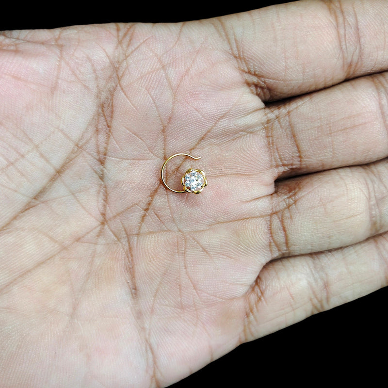 GOLD NOSEPIN- (WGT: 0.230 GM APPROX) BIS CERTIFIED HUID HALLMARK 375 9KT GOLD NOSEPIN 1 PIECE FOR WOMEN (FOR REGULAR USE). SOLD ON MRP.