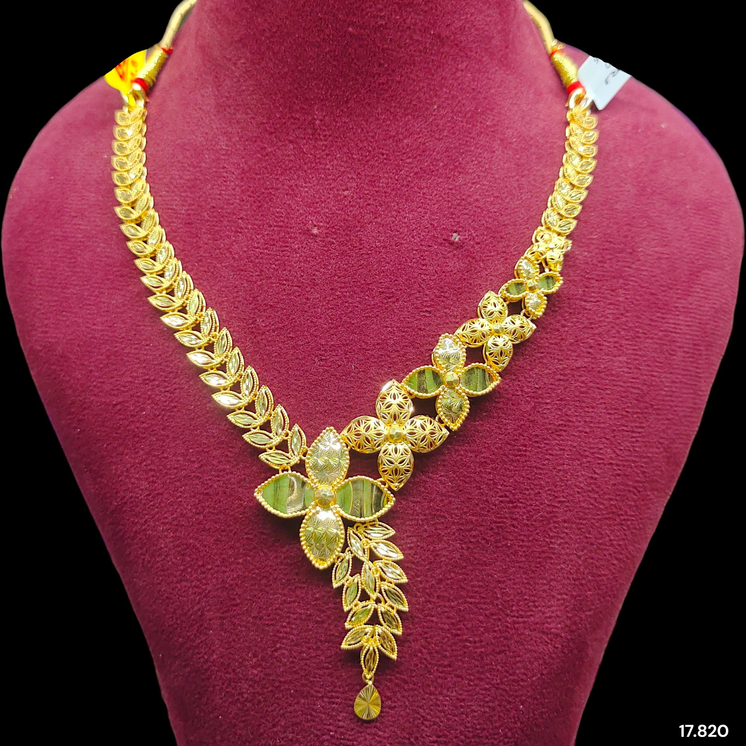 GCN22K- WGT: 17.820 BIS CERTIFIED HUID HALLMARK 916 22KT GOLD NECKLACE 1 PIECE WITH FREE ADJUSTABLE TASSEL FOR WOMEN.(41311M)