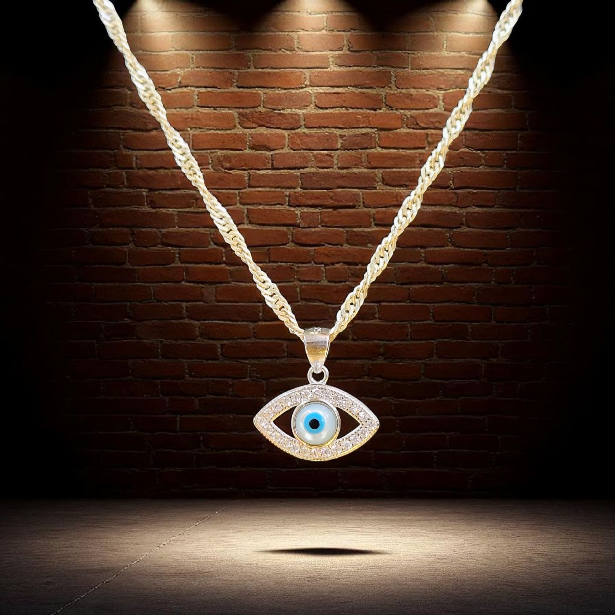 (SLPL) CERTIFIED BIS HALLMARK 925 SILVER PENDANT EVIL EYE BANKOK IMPORTED DESIGN (UNISEX) FOR REGULAR USE- GET ANY DESIGN AS PER AVAILABLITY (SOLD ON MRP) - *CHAIN NOT INCLUDED*
