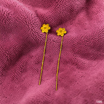 GOLD SUIDHAGA- (JFRNR3)-(KHH7NF) (WGT: 1.120 GM APPROX) BIS CERTIFIED HUID HALLMARK 9KT GOLD SUIDHAGA EARRINGS (1 PAIR) FOR WOMEN.