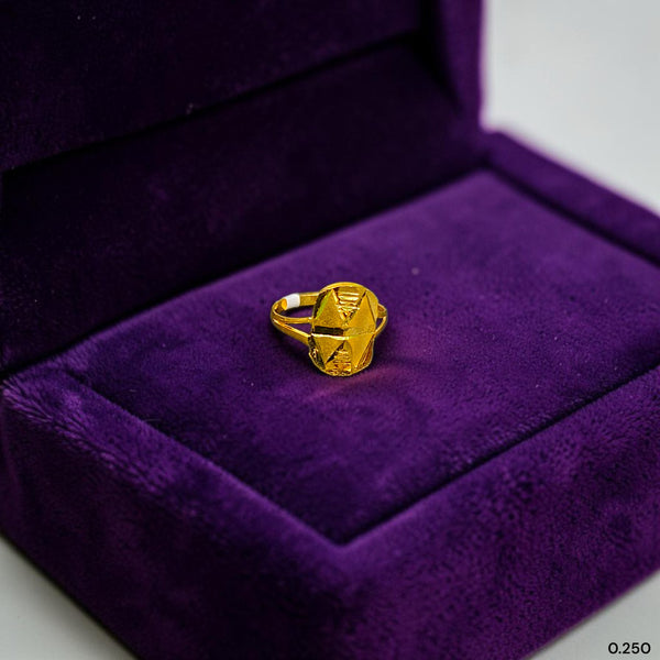 BABY JEWELLERY- TRJ (XWGR62) (WGT: 0.250 GM APPROX) 375 9KT HUID HALLMARK GOLD BABY FINGER RING 1 PIECE FOR RICE CEREMONY & BIRTHDAY.