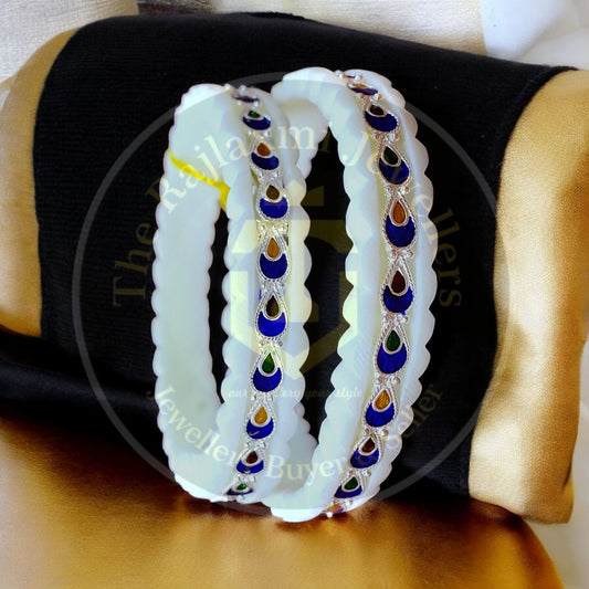 (GREAT FREEDOM SALE) CERTIFIED HALLMARK 925 SILVER MANIPUR SAKHA BADHANO BANGLES 1 PAIR FOR REGULAR USE (SOLD AS MRP BY RAJLAXMI).