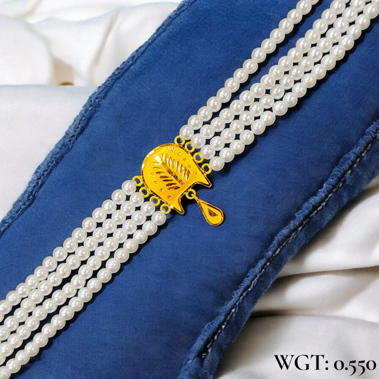 CERTIFIED BIS HUID HALLMARK 916 22KT GOLD MOTI CHOKER 1 PIECE (WGT:0.550 GM) WITH ADJUSTABLE TASSEL FOR GIFT IN MARRIAGE.