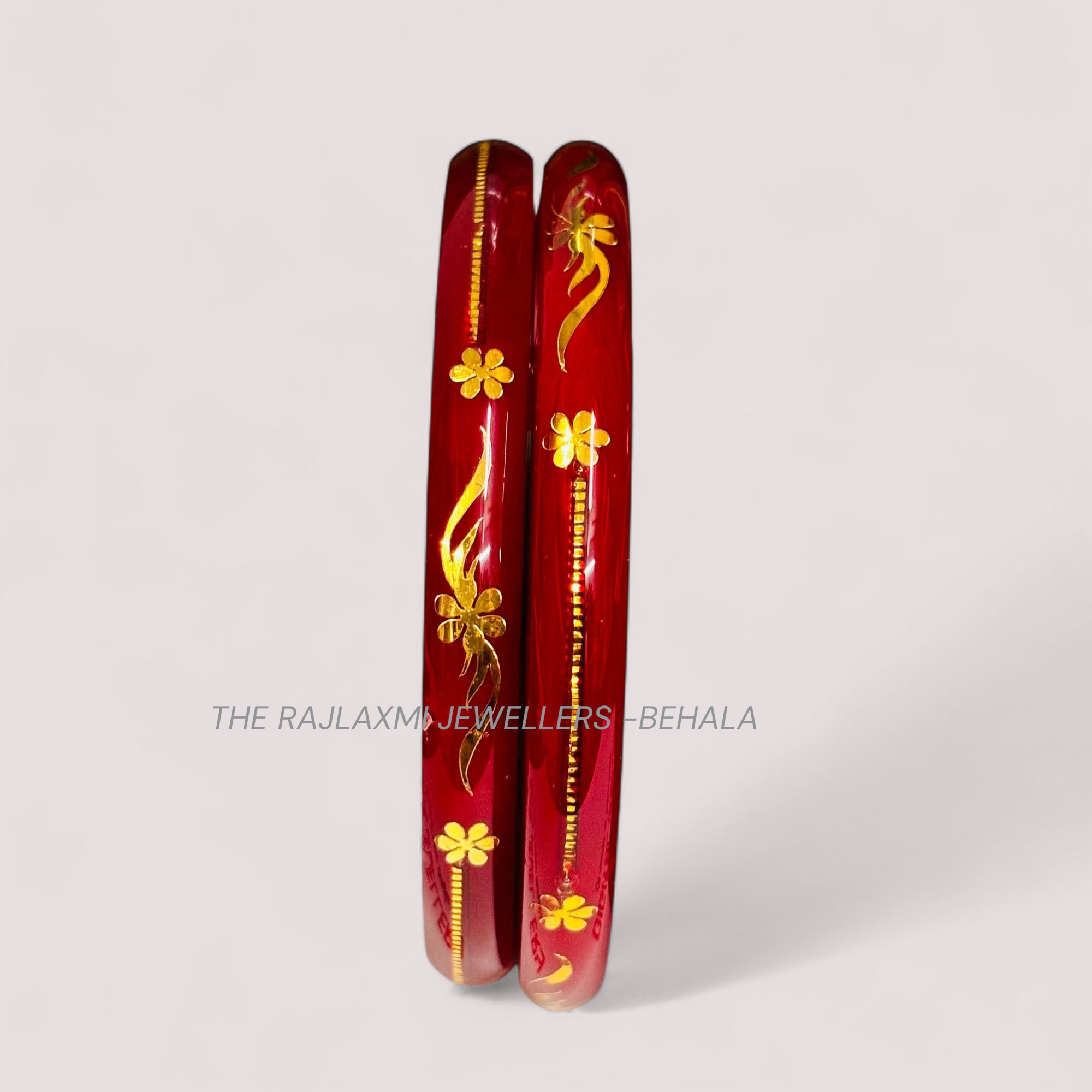 VISION RED (FACEBOOK VIRAL POLA) GOLDEN DETAILING LAMINATION POLA PATTERN DESIGN 1 PAIR FOR WOMEN - NON EXCHANGEABLE ITEM (GET ANY DESIGN AS PER AVAILABILITY)