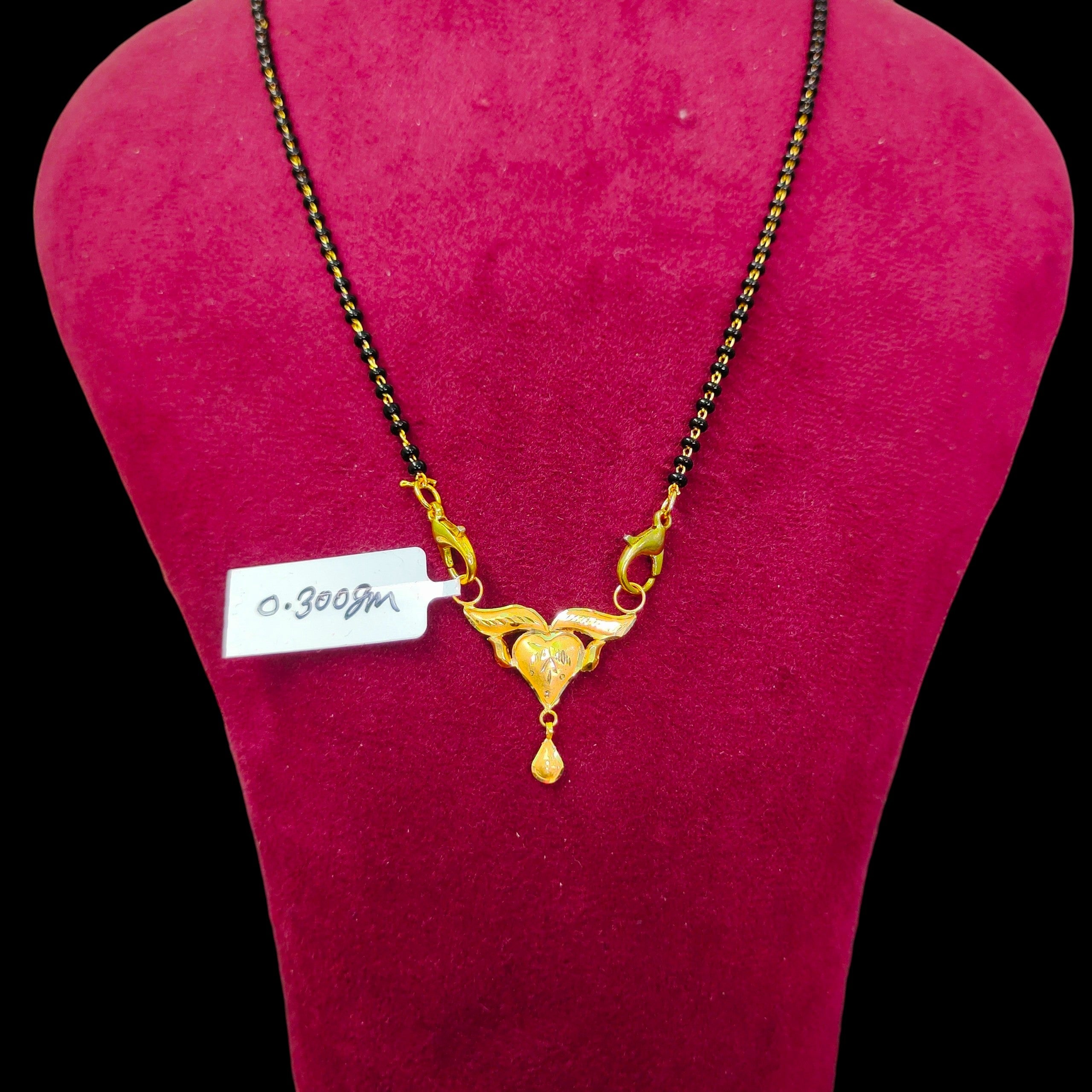 GOLD PENDANT- (WGT: 0.300 GM APPROX) BIS CERTIFIED HUID HALLMARK 375 9KT GOLD PENDANT FOR WOMEN 1 PIECE WITH FREE MANGALSUTRA & TASSEL.