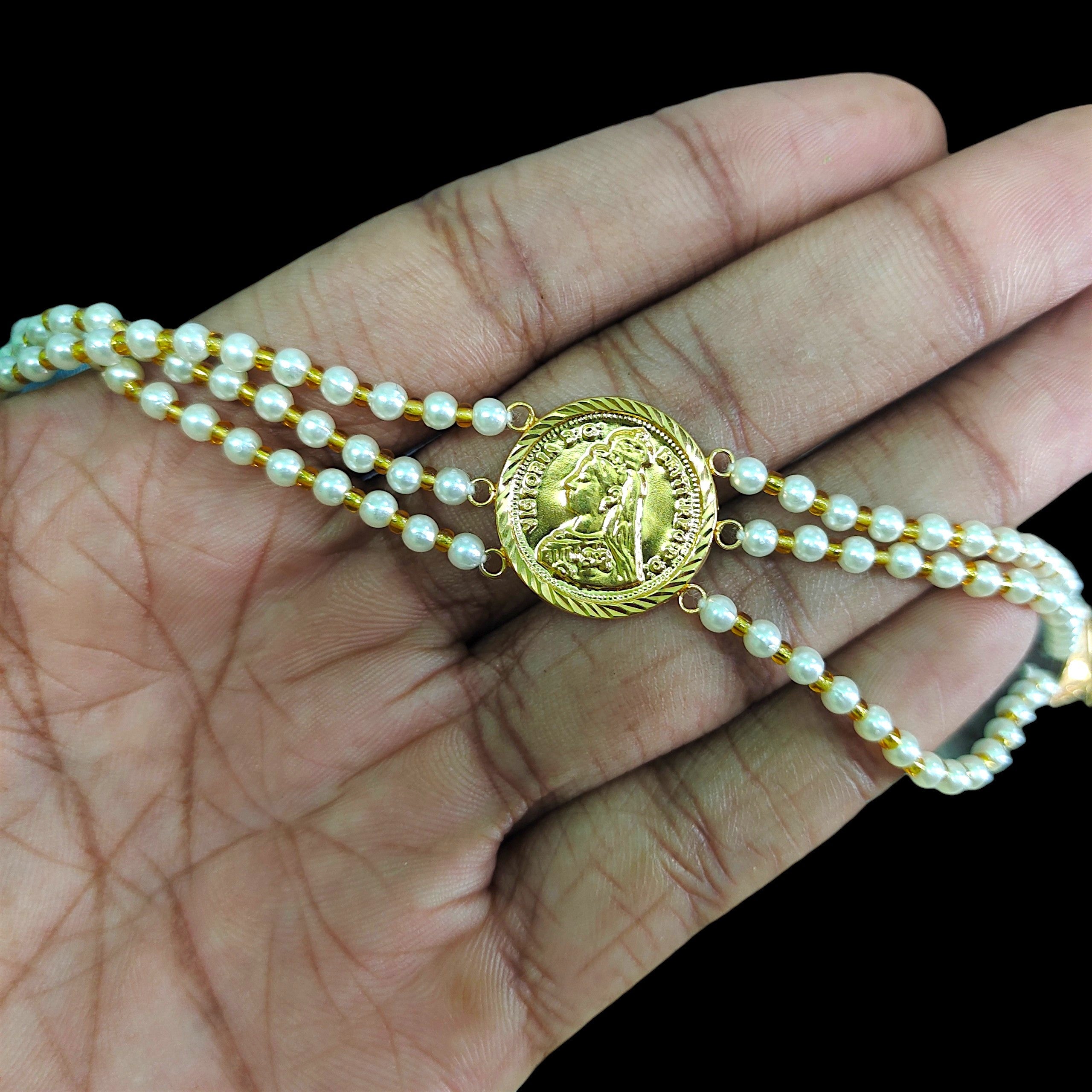 GCN22K- (WGT: 1.430 GM APPROX) BIS CERTIFIED HUID HALLMARK 916 22KT GOLD CHOKER 1 PIECE FOR WOMEN.(GB37WI)