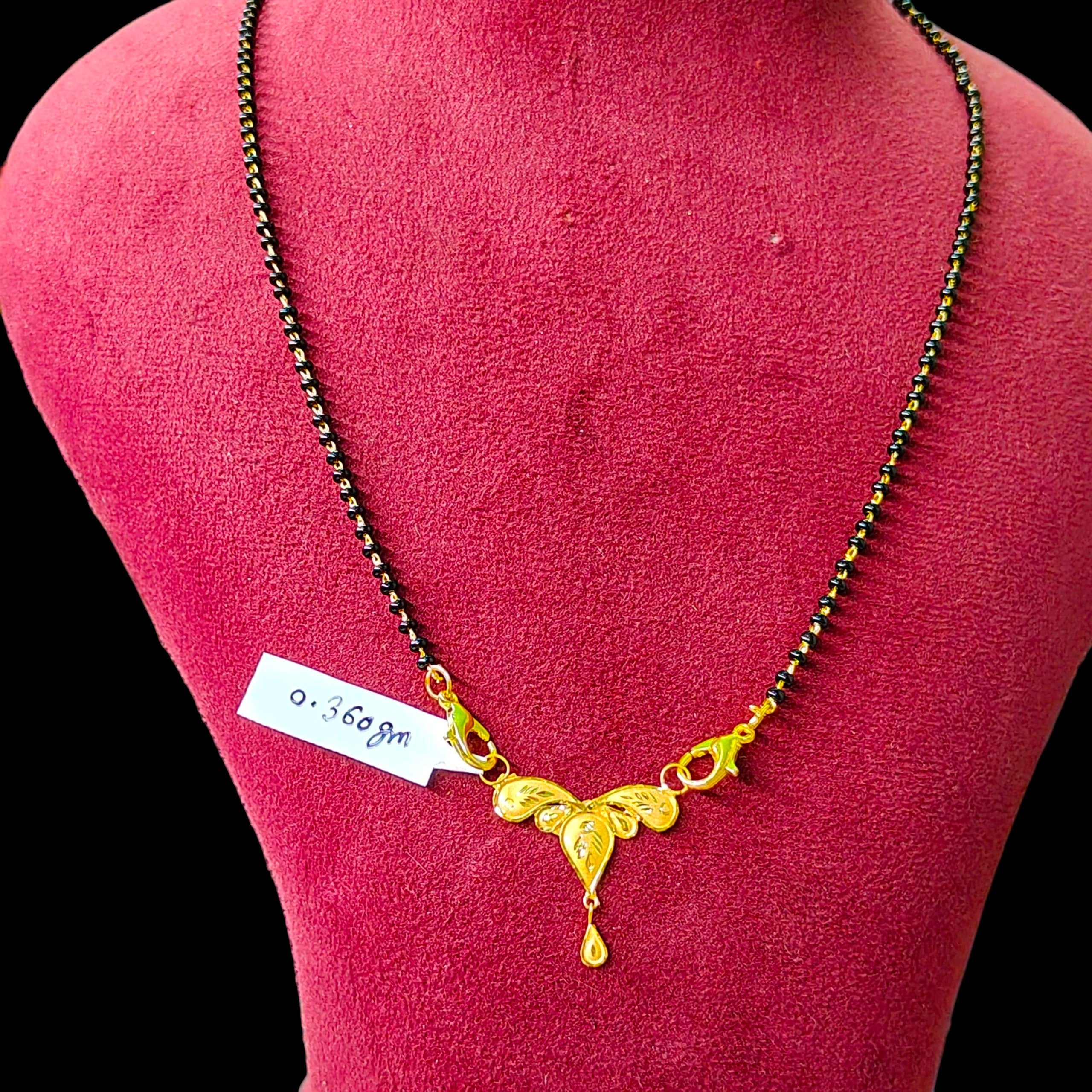 GOLD PENDANT- (WGT: 0.360 GM APPROX) BIS CERTIFIED HUID HALLMARK 375 9KT GOLD PENDANT FOR WOMEN 1 PIECE WITH FREE MANGALSUTRA & TASSEL.
