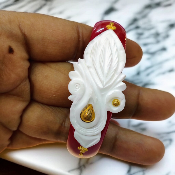 TILOTAMA SAKHA POLA (SIZE: 24) WGT: 0.300 GM APPROX. HUID HALLMARK 22KT GOLD POLA BANGLES 1 PIECE FOR GIFTING.(NP)