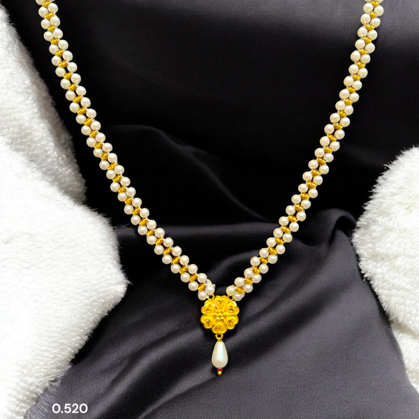 GOLD PENDANT- (GMP22) WGT: 0.520 GM APPROX CERTIFIED BIS HUID HALLMARK 916 22KT GOLD MOTI PENDANT 1 PIECE FOR WOMEN.