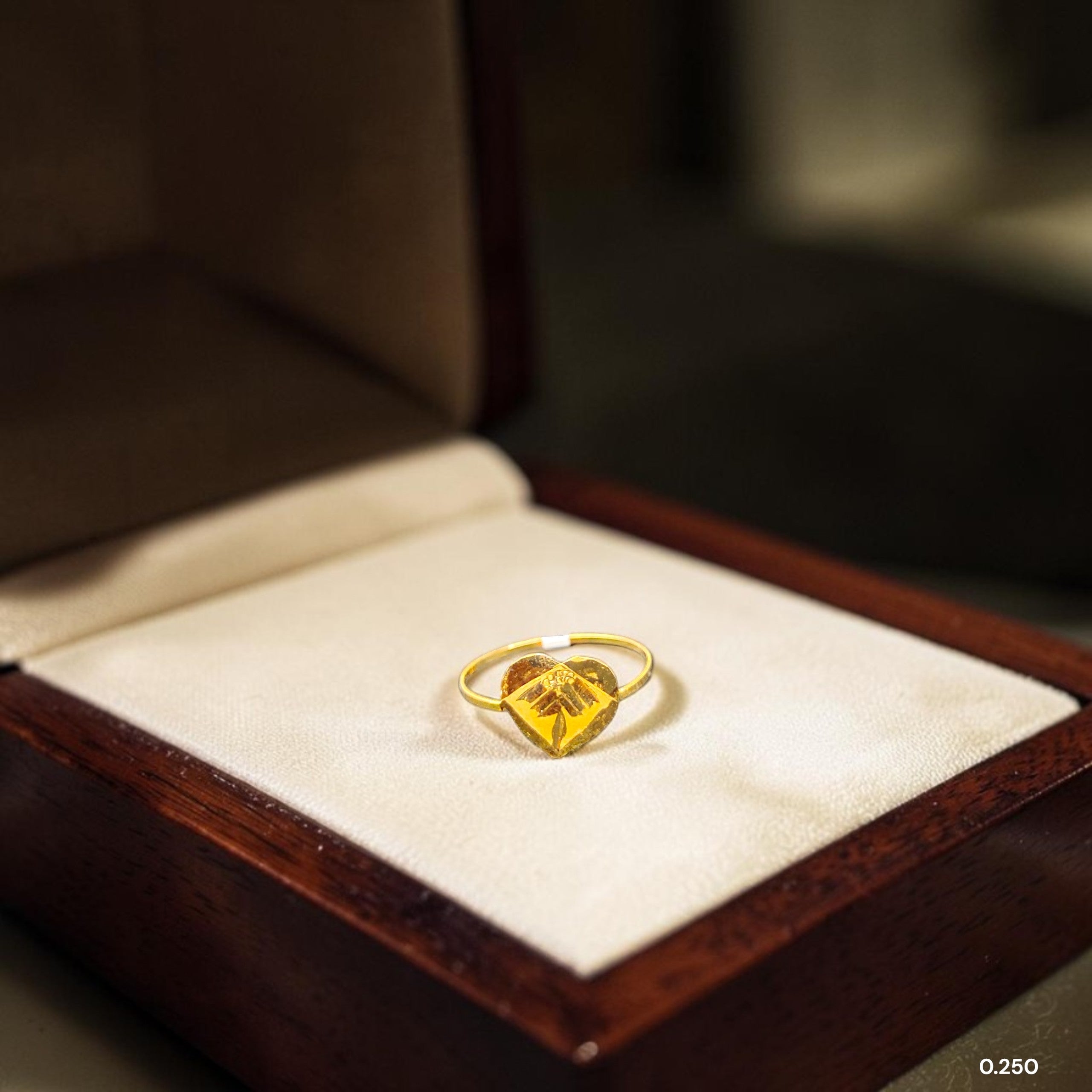 BABY JEWELLERY- TRJ WGT: 0.250 GM APPROX 22KT HUID HALLMARK GOLD BABY FINGER RING 1 PIECE FOR RICE CEREMONY & BIRTHDAY.