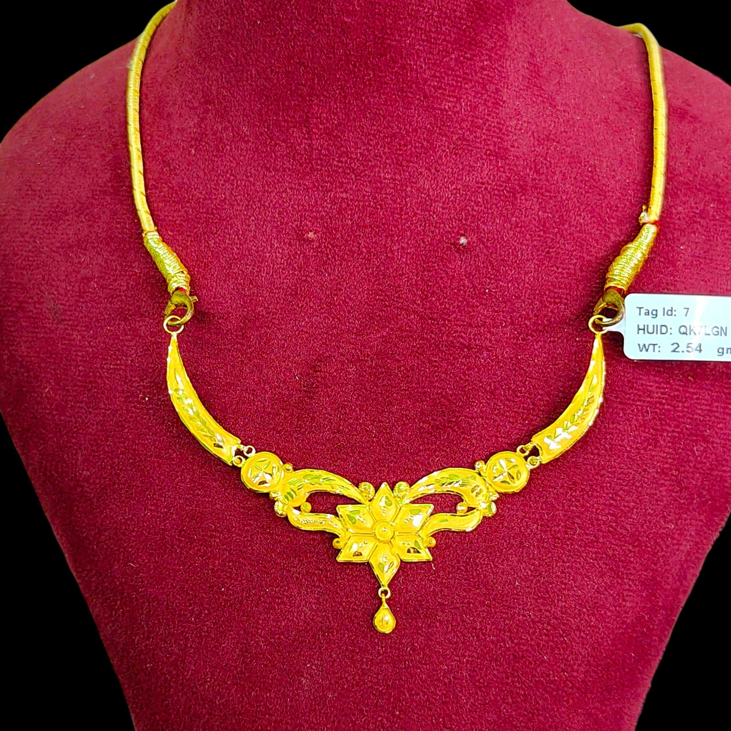 GOLD NECKLACE- BIS CERTIFIED HUID HALLMAR 916 22KT GOLD NECKLACE CHOKER (WGT: 2.540 GM) 1 PIECE FOR WOMEN.